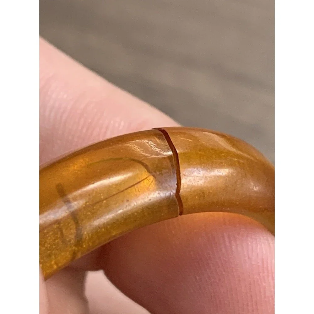 Set of 5 Vintage Translucent Napkin Rings Acrylic Lucite Amber Red Green MCM